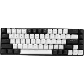 Mechanical Keyboard, Ice Blue Backlight Gaming Keyboard 68 Key Wired for Home for Office (Black and White)