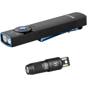 OLIGHT Arkfeld Pro EDC Flat Flashlight Bundle with IMINI 2 Rechargeable Keychain Light