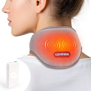 Comfheat USB Neck Heating Pad for Car Travel Heated Neck Wraps Pain Relief Warm Hot Compress Electric Neck Heat Pad for Soreness Stiffness Cervical Spondylosis Adjustable Temperature Auto Shut Off in Saudi Arabia