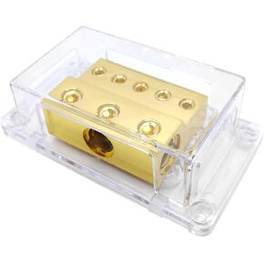 5 Way Power Distribution Block, 1/0 Gauge x 3 in 4 Gauge x 5 Out Power Ground Distributor for Car Audio Amplifier Splitter 1pcs