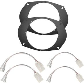 NuIth 72-6514 Car Speaker Wiring Harness Connector Adapter for Dodge + 6X9 to 6.5 inch Door Speaker Adapter for Select 1989-2014 Jeep/Chrysler/Dodge/GMC