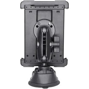 Strg Industrial Tablet Mount, Heavy Duty Spring Loaded Tablet Holder for iPad/iPad Mini Samsung Galaxy 6.8"-8.5" Tablets, Tablet Mount with B Size 1" Double Socket Arm and Suction Cup Mount Base
