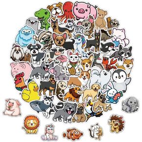 200pcs Cute Animal Stickers, Cartoon Vinyl Waterproof Sticker for Kids, Laptop, Classroom, Phone Case, Luggage, Water Bottles