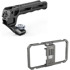 Bundle: SmallRig Lightweight Top Handle 3764+SmallRig Universal Smartphone Video Rig for iPhone 16 15 14 for Samsung 2791B