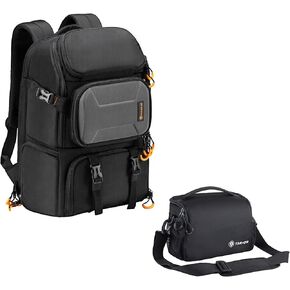 TARION Large Hiking Camera Backpack + Small DSLR Messenger Bag for SLR & Mirrorless Cameras