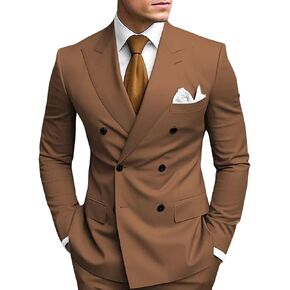 2 Piece Double Breasted Suit Men Slim Fit Mens Double Breasted Blazer Pants Sets Wedding Prom Homecoming Suit in Saudi Arabia