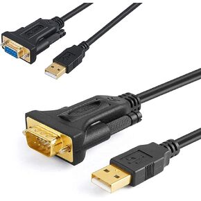 CableCreation Bundle – 2 Items 3.3FT USB to RS232 Serial Male Cable + 6.6FT USB to RS232 Female Adapter with Prolific PL2303 Chip, for Windows 10, 8.1, 8,7, Vista, XP, Linux, Mac OS X