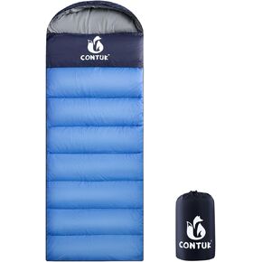 Camping Sleeping Bag XL, Green Material, Waterproof, 3-4 Season, Lightweight and Easy to Carry, Essential for Hiking, Traveling, Backpacking and Other Outdoor Activities, Blue