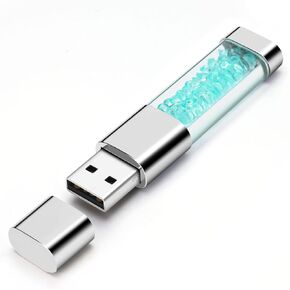 Borlter Clamp 32 GB USB Stick Cute USB Flash Drive الأزرق على شكل Crystal على شكل USB Memory Stick Novel USB Drive Pendrive