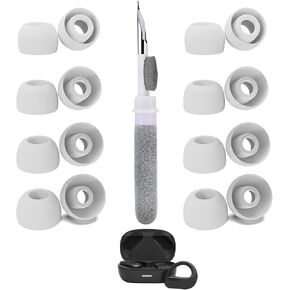 [8 Pairs] Replacement Ear Tips for JBL Endurance Peak 3, with 3 in 1 Cleaner Kit, Silicone Ear Tips (XS/S/M/L) White