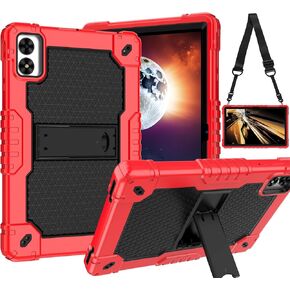 Case for Vortex BTAB10/Vortex CMG10110.1 inch Tablet Hybrid Shockproof Firendly Case Built in Kickstand Shoulder Strap for Vortex BTAB 10/Vortex CMG101 10.1 inch Tablet (Red/Black)
