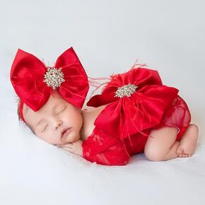 Newborn Photo Props Outfits Girl Newborn Photography Props Girl Romper Headress Infant Princess Costume Dress