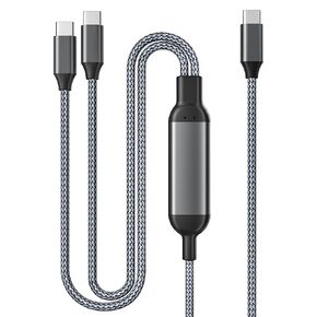 Basesailor Dual USB C Splitter Cable 6FT,USB-C Multi Charging Cable Type-C 2 in 1 Double Ended Charger Cord for iPhone 16 15 Pro Max,MacBook,iPad Air 5 6 Mini 7,Samsung Galaxy S25 S24 Ultra,Tab S9 S8