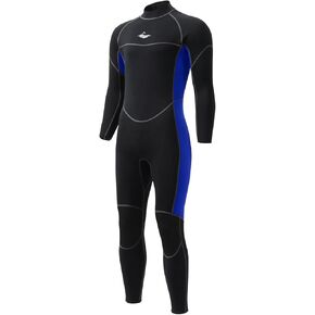 3mm Shorty Full Wetsuit for Men - Neoprene Dive Skin Front Back Zip Scuba Diving Suit for Diving Snorkeling Surfing Swimming