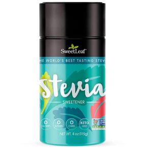SweetLeaf Stevia Powder Shaker Jar - Zero Calorie Stevia Sweetener, No Bitter Aftertaste, Plant-Based Sugar Substitute from Keto, Non-GMO Sweet Leaf Stevia, 4 Oz Ea (Pack of 3) 