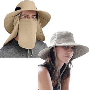 UPF 50+ Safari Hat and Fishing Hat with Flaps Premium Sun Protection and UV Hats for Men & Women Boonie Hats Bundle