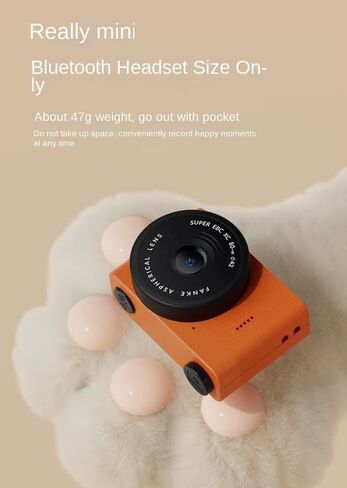 Mini Digital Camera with LCD Screen 2MP 1.4" IPS Full HD 64 GB Memory Card Monoreflexes Shaped CMOS Small Compact Portable Video Recorder Dual Selfie Built-in Filters (Orange) in Saudi Arabia