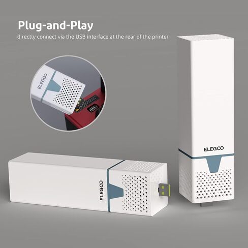 ELEGOO Mini Air Purifier with Activated Carbon Filter and Universal Adaptor for LCD/DLP/MSLA Resin 3D Printer(Pack of 2) in Saudi Arabia