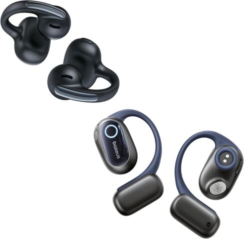 Baseus Bowie MC1 Open Ear Earbuds with Bowie MF1 Open-Ear Earbuds, Hi-Res Wireless Audio with LDAC, Rich Bass, Comfortable Silicone Cushion Design, 60H Play, AI Clear Calls, Bluetooth 5.4, Waterproof in Saudi Arabia