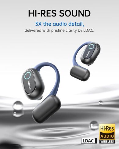Baseus Bowie MC1 Open Ear Earbuds with Bowie MF1 Open-Ear Earbuds, Hi-Res Wireless Audio with LDAC, Rich Bass, Comfortable Silicone Cushion Design, 60H Play, AI Clear Calls, Bluetooth 5.4, Waterproof in Saudi Arabia
