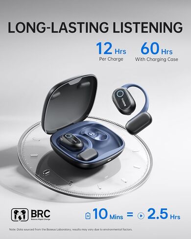 Baseus Bowie MC1 Open Ear Earbuds with Bowie MF1 Open-Ear Earbuds, Hi-Res Wireless Audio with LDAC, Rich Bass, Comfortable Silicone Cushion Design, 60H Play, AI Clear Calls, Bluetooth 5.4, Waterproof in Saudi Arabia