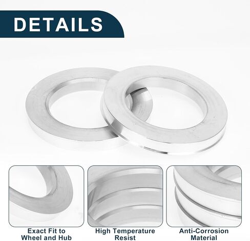 Car Wheel Hub Centric Rings Durable Wheels Center Shaft Shock Absorbing Hubrings Silver Tone 4 Pcs OD 83.1mm to ID 75.1mm Aluminum Alloy in Saudi Arabia