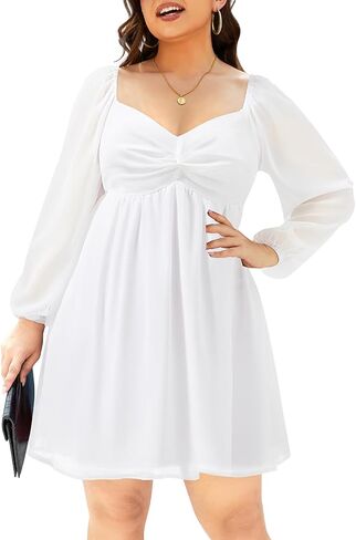Pinup Fashion Women Graduation Dress Plus Size - فساتين قصيرة من الشيفون على شكل حرف A لحفلات العودة للوطن in Kuwait