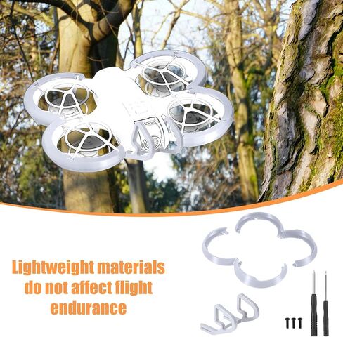Drone Protector Kit for DJI Neo, Drone Accessories Plastic Protective Cover Bumper Guard with Screw and Screwdriver Compatible with DJI Neo (Gray) in Saudi Arabia
