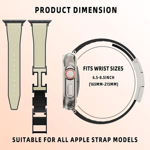شريط جلدي مغناطيسي متوافق مع Apple Watch Ultra و SE & Series 10-1 (49 مم/46 مم/45 مم/44 مم/42 مم/41 مم/40 مم/38 مم) ، حزام ناعم للسيليكون والجلد للرجال والنساء in Saudi Arabia