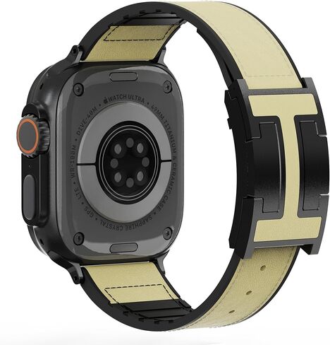 شريط جلدي مغناطيسي متوافق مع Apple Watch Ultra و SE & Series 10-1 (49 مم/46 مم/45 مم/44 مم/42 مم/41 مم/40 مم/38 مم) ، حزام ناعم للسيليكون والجلد للرجال والنساء in Saudi Arabia
