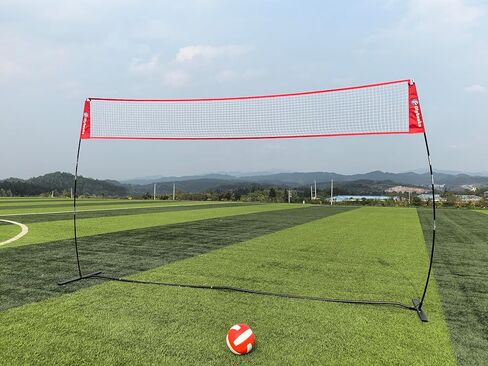 شبكة كرة طائرة، شبكة تدريب للكرة الطائرة بطول 12 قدمًا مع كرة طائرة من البولي يوريثان، شبكة تدريب قائمة بذاتها بـ 5 ارتفاعات قابلة للتعديل ومستقرة للغاية للفناء الخلفي في الهواء الطلق مع حقيبة رمل وأوتاد وحقيبة حمل in Kuwait