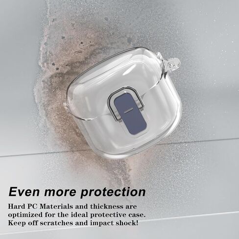 بالنسبة إلى غطاء علبة JBL Tune Flex ، حالة سماعات أذن واقية من PC Clear Clear ، متوافقة فقط مع JBL Tune Flex ، علبة سماعات الرأس مع مجموعة ملحقات Carabiner （Clear Purple） in Kuwait