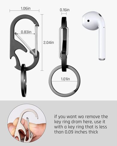 TISUR Titanium Carabiner Keychain Clip, Anti-Lost Key Ring Holder, Heavy Duty Key Chain Bottle Opener for Men Women in Saudi Arabia