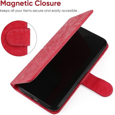حالة iPhone 15 CASE 6.1 "، Apple 15 Wallet Case مع حامي شاشة زجاجي مقسى ، غطاء هاتف بطاقة ائتمان من Lace Pu Pu Pu PU in Saudi Arabia
