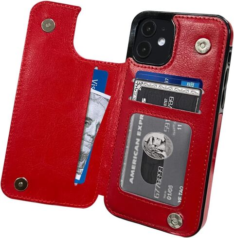 MIDOLA Wallet Case for iPhone 12/12 Pro 12P with Card Holder Cover Cell Phone Leather Protective Purse 6.1 Inch Blue in Saudi Arabia
