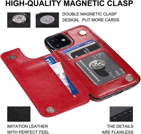 MIDOLA Wallet Case for iPhone 12/12 Pro 12P with Card Holder Cover Cell Phone Leather Protective Purse 6.1 Inch Blue in Saudi Arabia