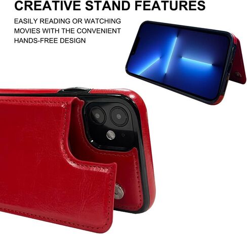 MIDOLA Wallet Case for iPhone 12/12 Pro 12P with Card Holder Cover Cell Phone Leather Protective Purse 6.1 Inch Blue in Saudi Arabia