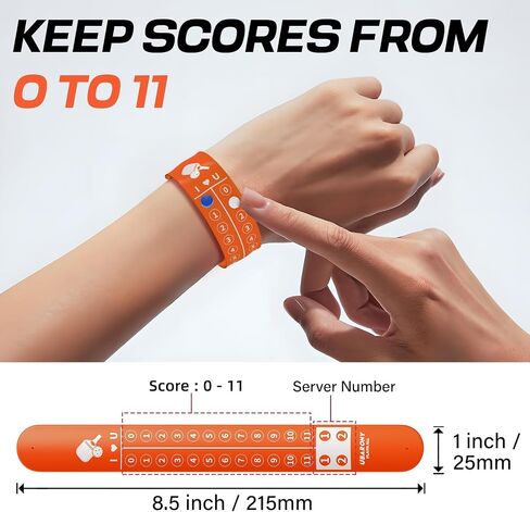 Pickleball Score Keeper, 8 Portable Pickleball Scoreboard Counter Scorekeeping Tracker Wristband for Sports Games Indoor & Outdoor Yard, Cornhole, Ping Pong in Kuwait