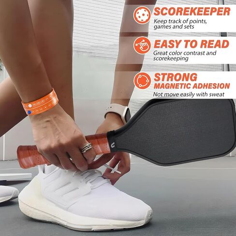 Pickleball Score Keeper, 8 Portable Pickleball Scoreboard Counter Scorekeeping Tracker Wristband for Sports Games Indoor & Outdoor Yard, Cornhole, Ping Pong in Kuwait