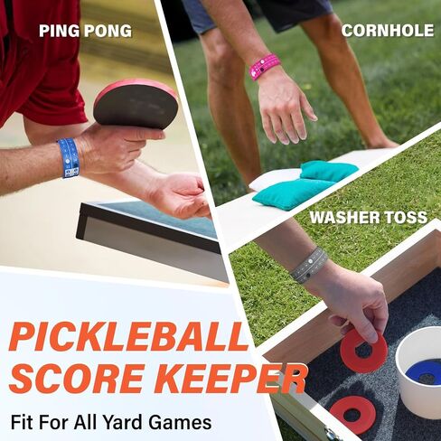Pickleball Score Keeper, 8 Portable Pickleball Scoreboard Counter Scorekeeping Tracker Wristband for Sports Games Indoor & Outdoor Yard, Cornhole, Ping Pong in Kuwait