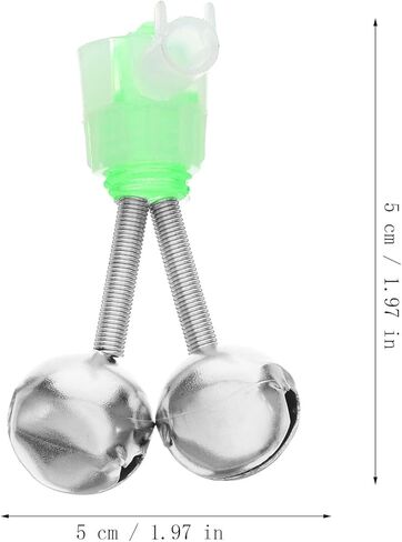 10 Pcs Bobbers for Fishing Bell Alarm for Fishing Pole Fishing Twin Bells Fishing Rod bite Bait Warning Light at Night Fishing Tackle Sea Pole Alarm Bell Indicator Bell Clip Spiral in Kuwait