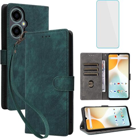 لصالح Blu G64 Wallet Phone Case مع واقي الشاشة [RFID حظر] حامل بطاقة الوجه الجلدي Kickstand Strap Women Men Men Plock Men for Blue G64 Blu G 64 Blug64 Purple in Kuwait