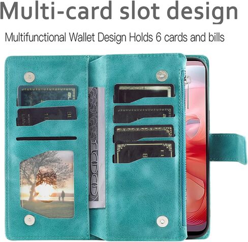 علبة الهاتف لـ Motorola Moto G Power 5G 2024 غطاء محفظة مع شاشة زجاجية مقسمة حزام معصم Mandala Flower Leath in Kuwait