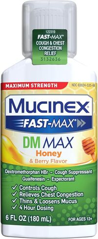 Mucinex Fast-Max DM, Max Strength, Cough Relief Liquid, 6oz in Saudi Arabia