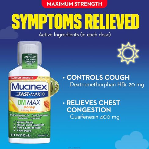 Mucinex Fast-Max DM, Max Strength, Cough Relief Liquid, 6oz in Saudi Arabia
