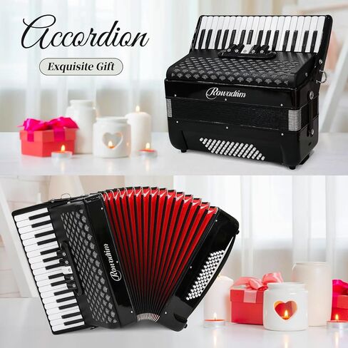 Accordion, 34 Key 60 Bass Keyboard Accordion, Professional Accordion, Adult Accordion Educational Instrument for Beginners and Students (black) in Kuwait
