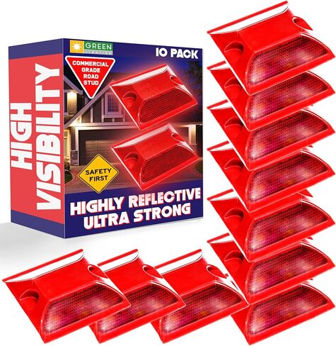 عبوة من 10 قطع من علامات الرصيف والممرات التجارية العاكسة (أبيض) in Kuwait