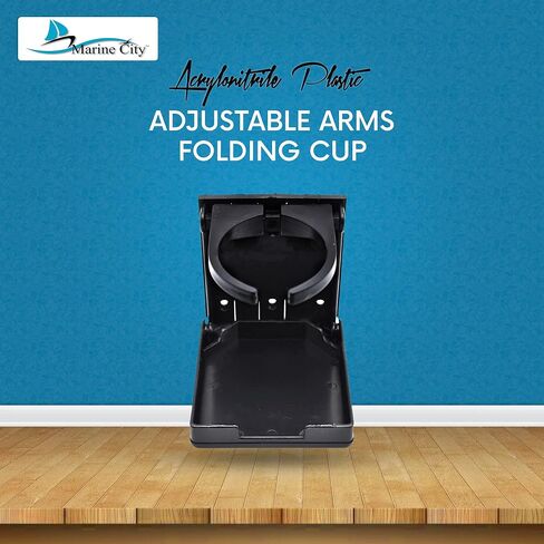 MARINE CITY Adjustable Arms Folding Cup Drink Holder - White ABS Plastic, Fits 2-5/8 to 3-1/2 Inches - Perfect for Ships, Marines, Watercrafts, and RVs - Pack of 4 in Kuwait