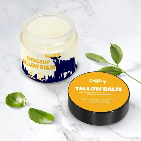 Beef Tallow For Skin, Tallow Face Moisturizer, 100% Grass Fed Beef Tallow And Honey Blam, Whipped Beef Tallow Body Lotion Skin Care for Eczema, Cracked, Dry, Itchy, Sensitive Skin - 2 FL. oz Unscented in Saudi Arabia