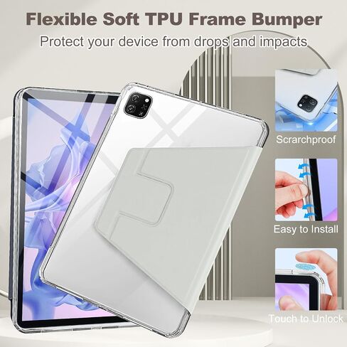 Shockproof iPad Case with Multifunctional Bracket in Lavender and Pink- Suitable for Women with Intelligent Sleep and Touch lD Accessible Functions in Saudi Arabia
